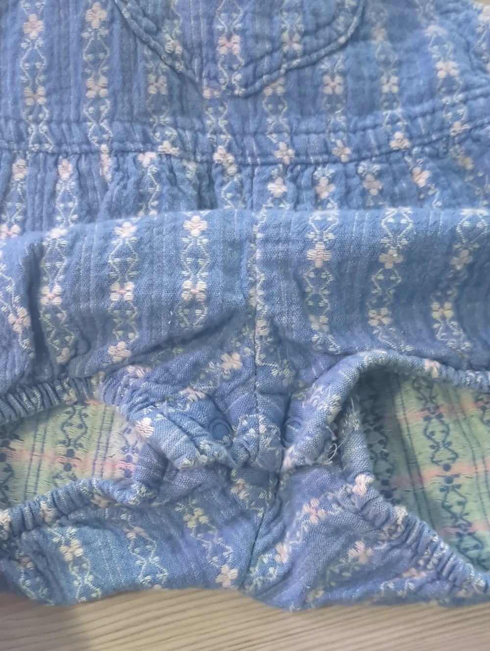 Vintage OshKosh B'gosh 18M Bubble Romper Overall Set Pink & Blue Floral Baby USA